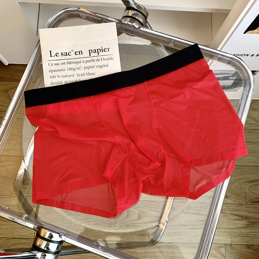 20D Ice Silk Nude Feel Seamless Boxers sous-vêtements homme transparent ultra-mince