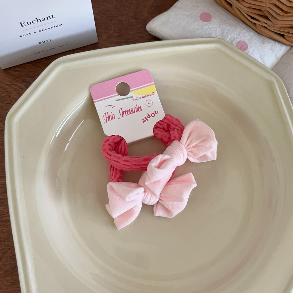 Macaron Bow serviette anneau corde de cheveux ne nuit pas à haute élasticité