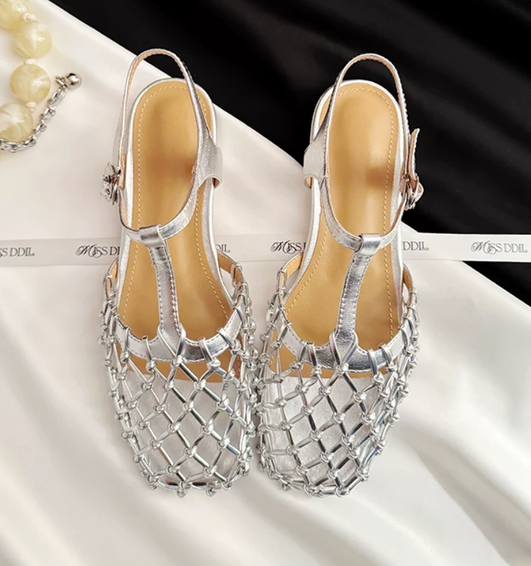 Niche Designer Mesh Hollow Out Sandales romaines