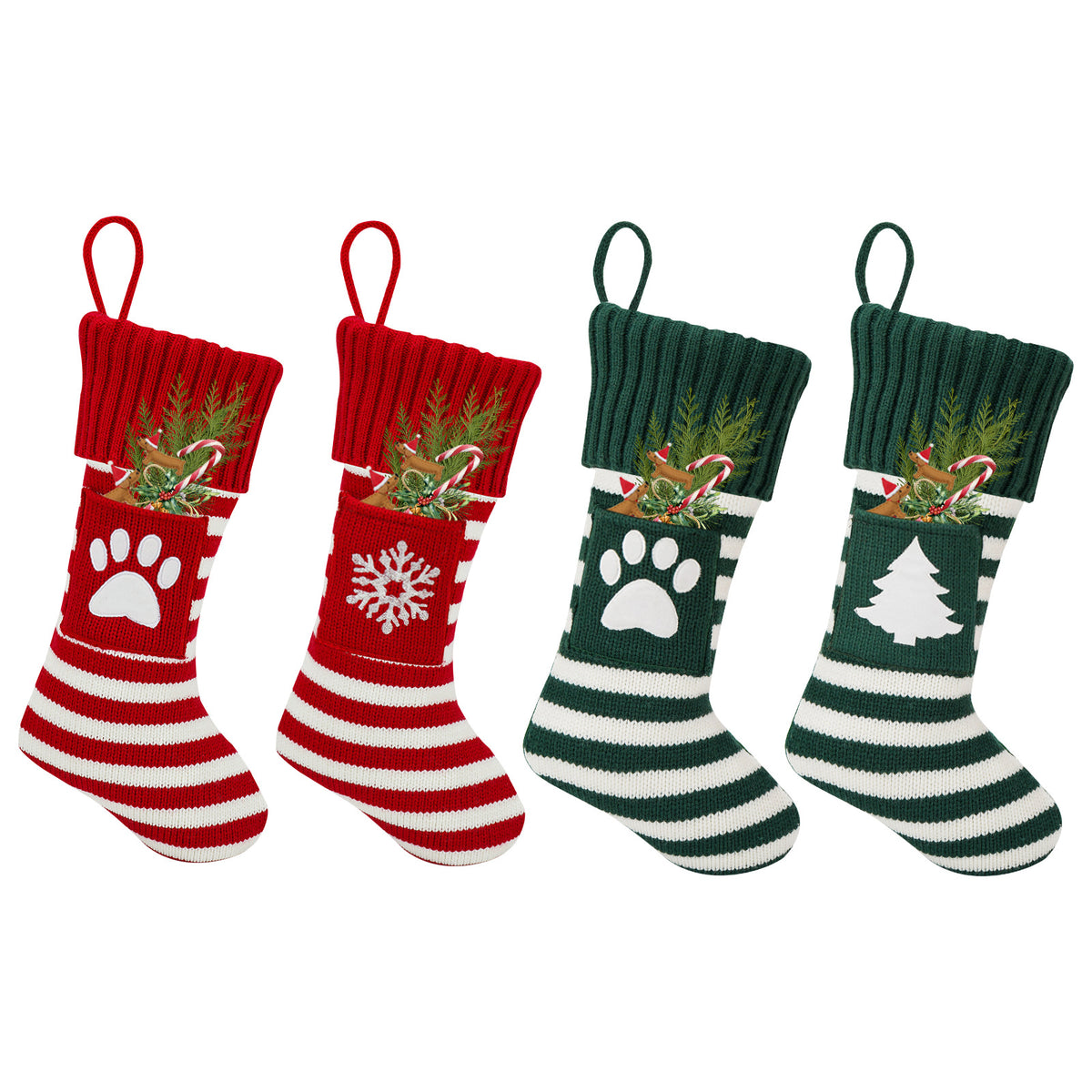 Sac Cadeau Chaussettes Chat et Chien de Noël