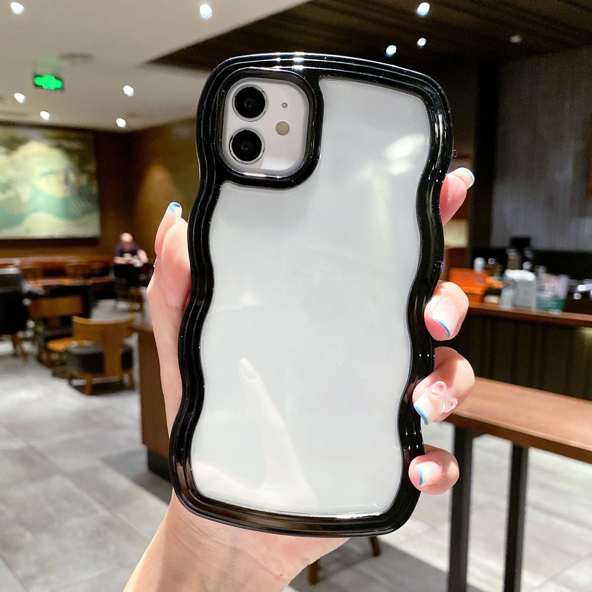 Couverture de cas Wave Border Solid Color Phone