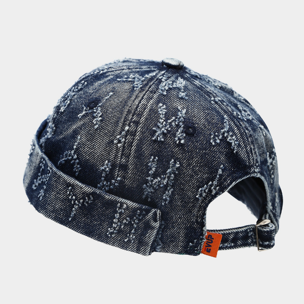 Été hommes et femmes Fringed Dark-patterned Lettered Soft-brim Ajustable tendance Fashi