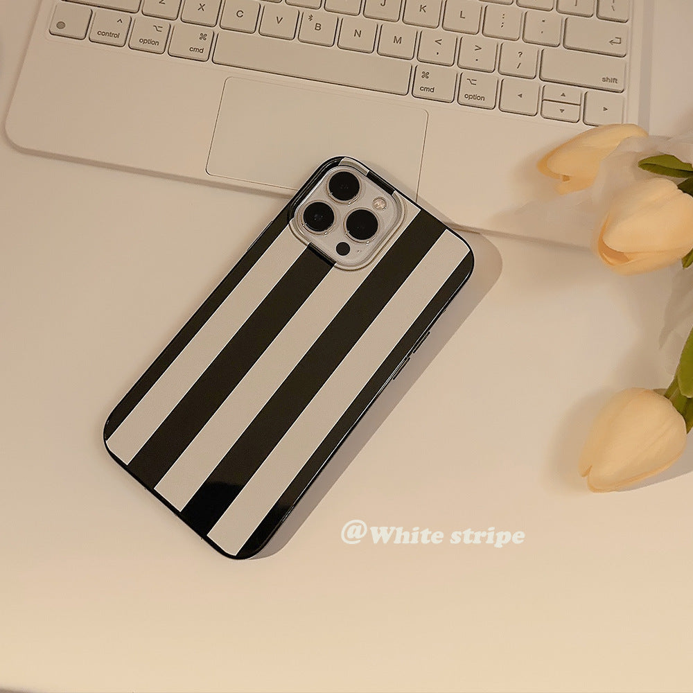 Boîtier de téléphone à rayures simple Silicone
