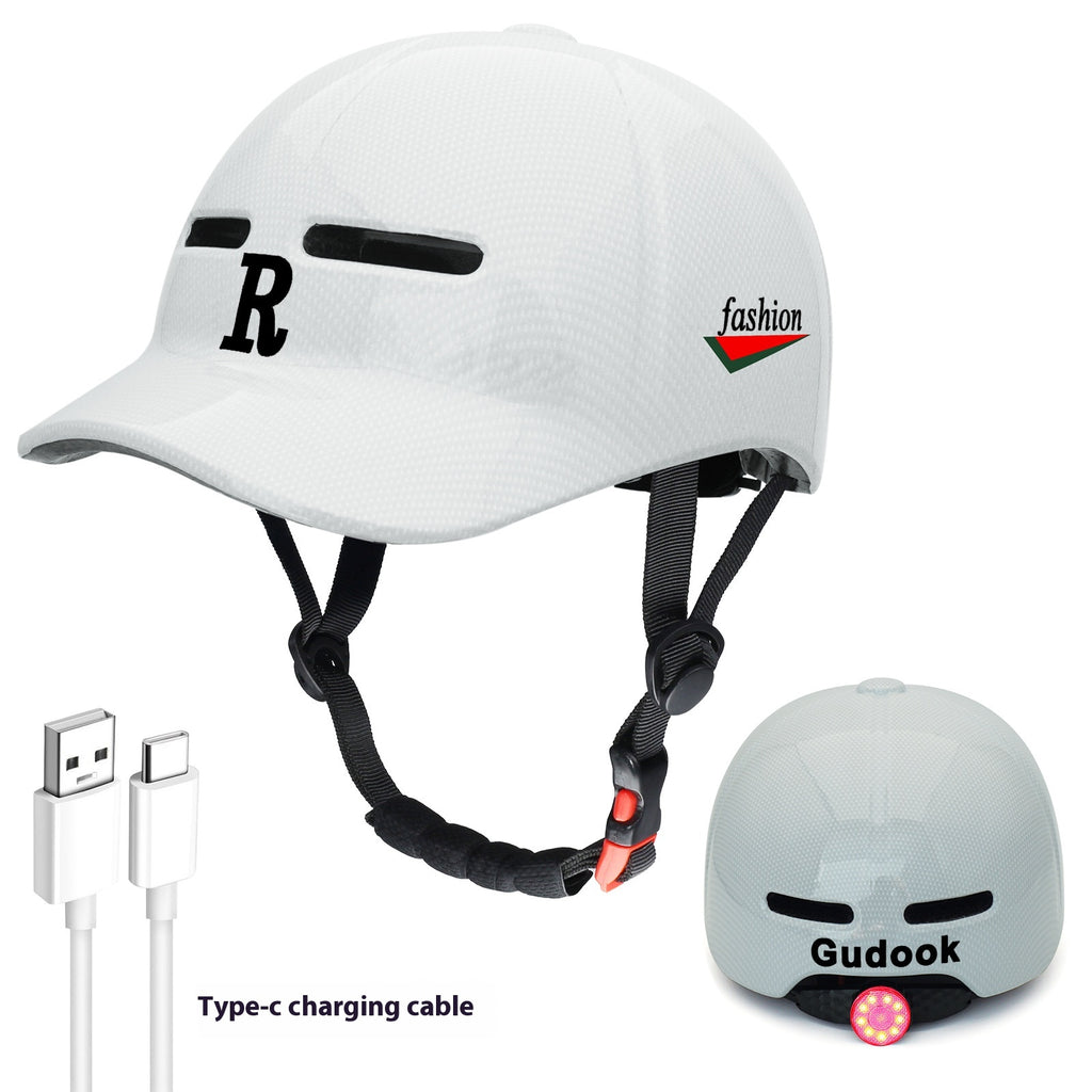 Duck Tongue Integrated Bicycle Helmet Warning Light