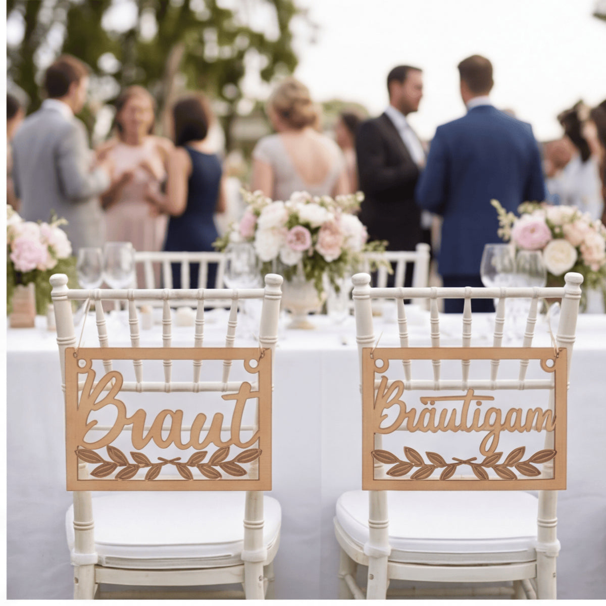 Carré Mariée et Chaise de Groom Signes pour les réceptions de mariage et les décorations de soirée—événement Et