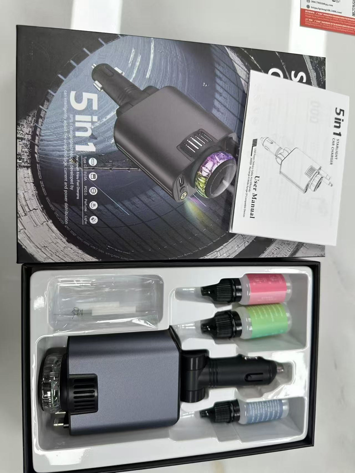 Chargeur de voiture PD charge rapide câble rétractable chargeur rapide allumeur de cigarette