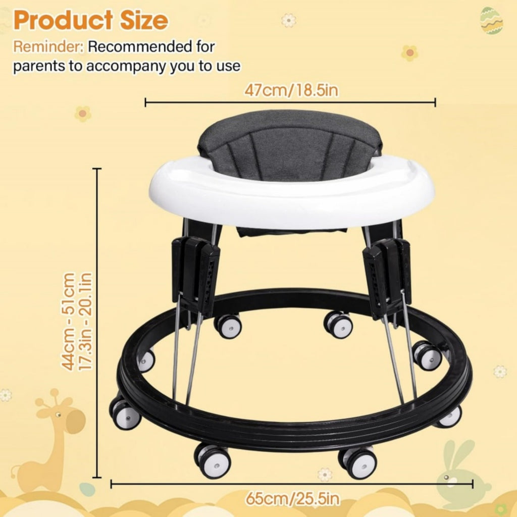 Portable Baby Walker Activité Toddler Première étape Poussez le long de la promenade Bouncer pliant
