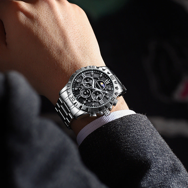 Montres automatiques non mécaniques Montres en acier imperméable Montres pour hommes