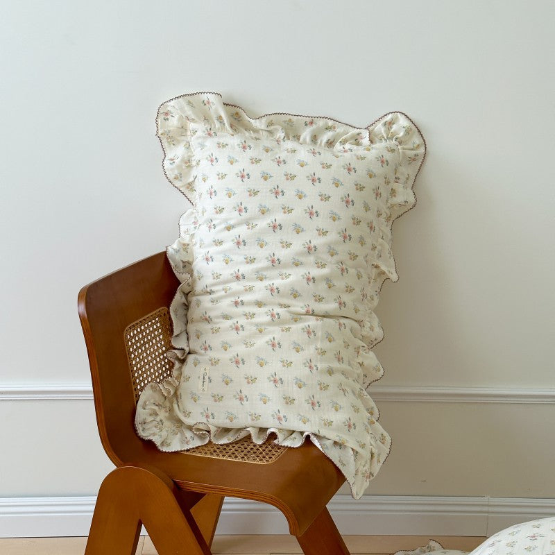 Coussin en coton floral de style coréen Gauze