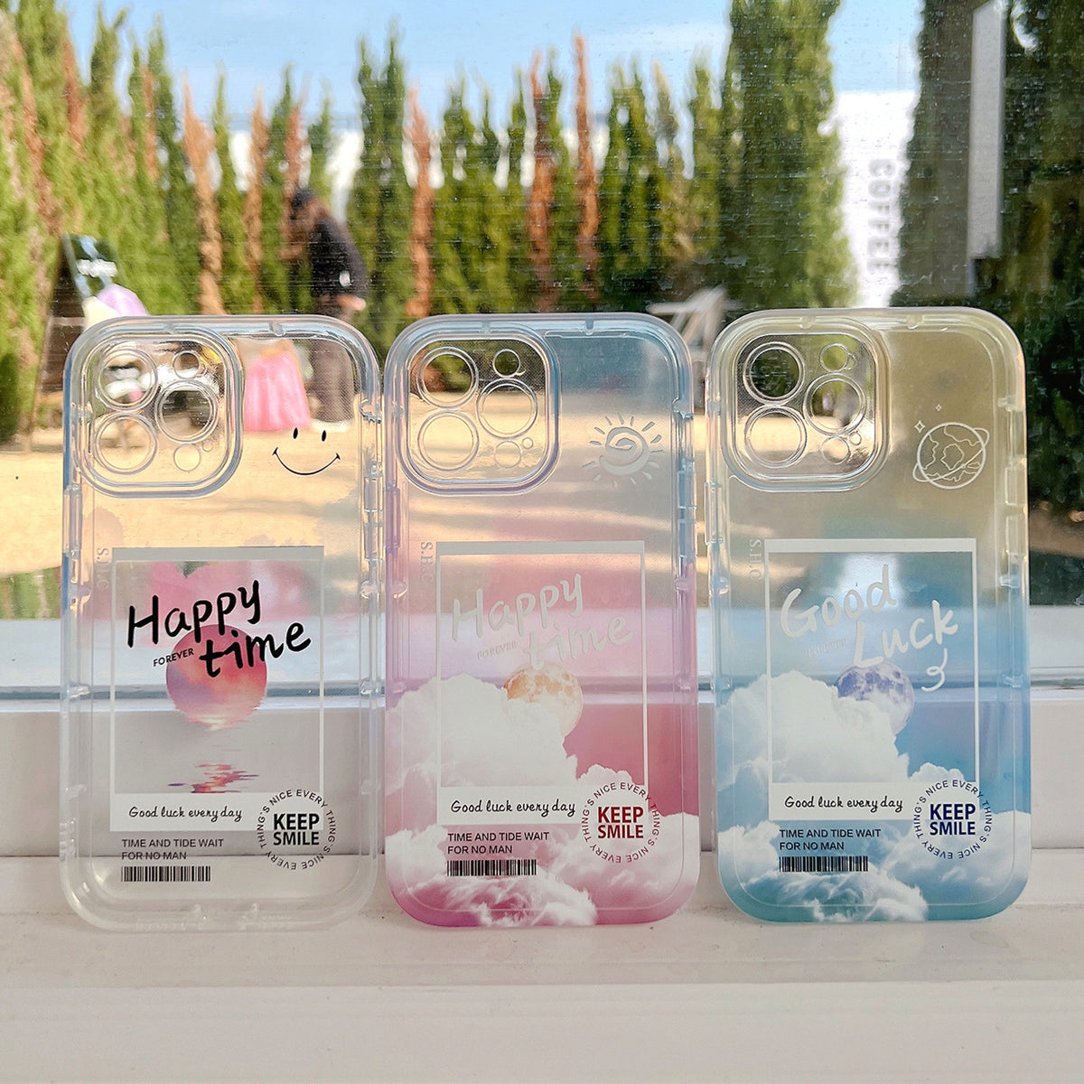 Gradient Transparent Couleur Cloud Lettre 13 12 11 Pro Pro Max Mobile Phone Case