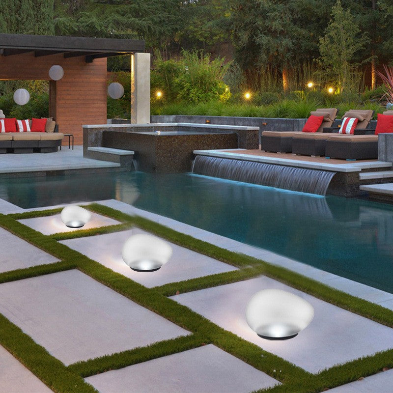 Solar Outdoor Pebble Garden Décoration pelouse paysage pierre nuit lumière
