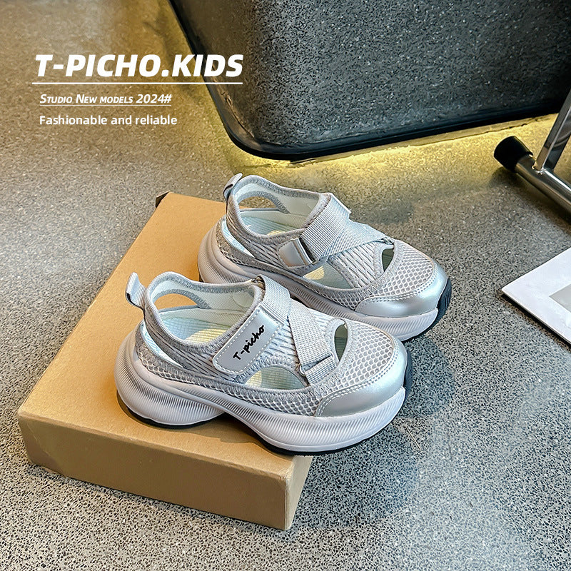Chaussures de papa respirant Hollow-out style coréen Sandales pour les enfants plus âgés