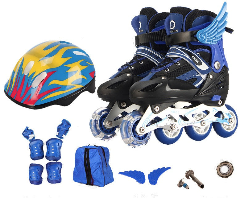 Adjustable Children's Single-Wheel Roller Skates PU