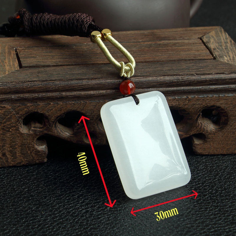 Xinjiang Platinum Silk Jade Pendentif Jade blanc naturel Safe Buckle Bamboo Section No-good