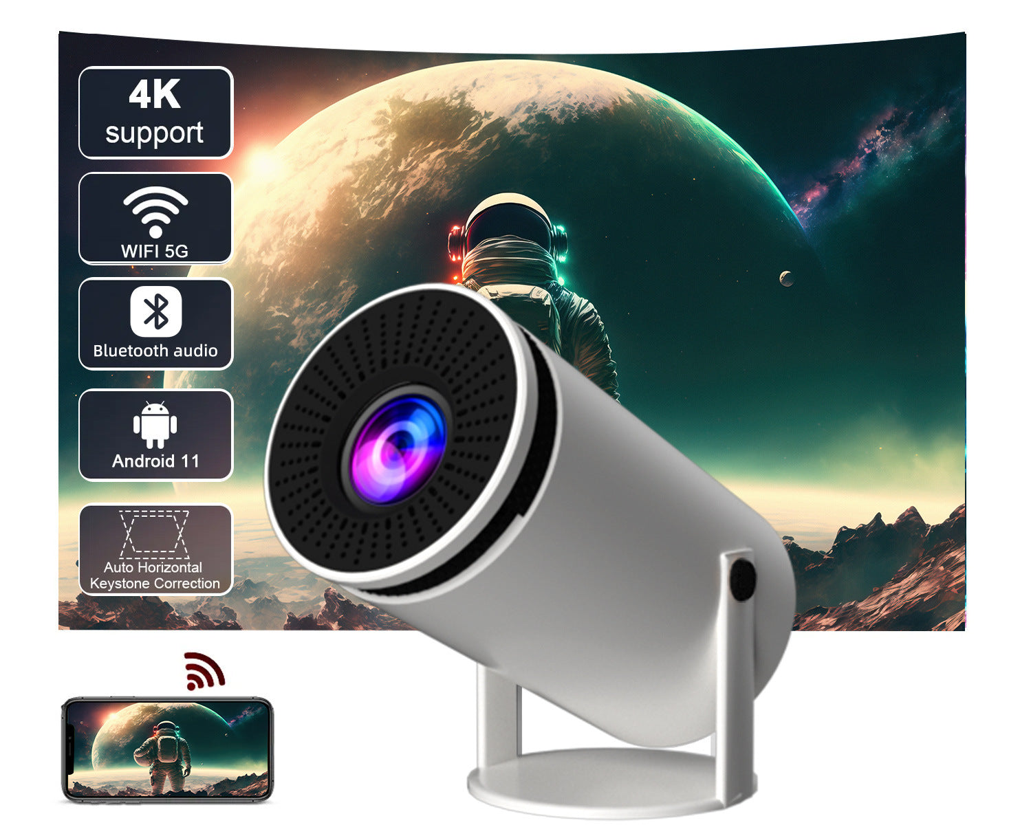 Barrel Machine Hy300 Smart AnzhuoHD Écran de projection Accueil Recommander Projecteur