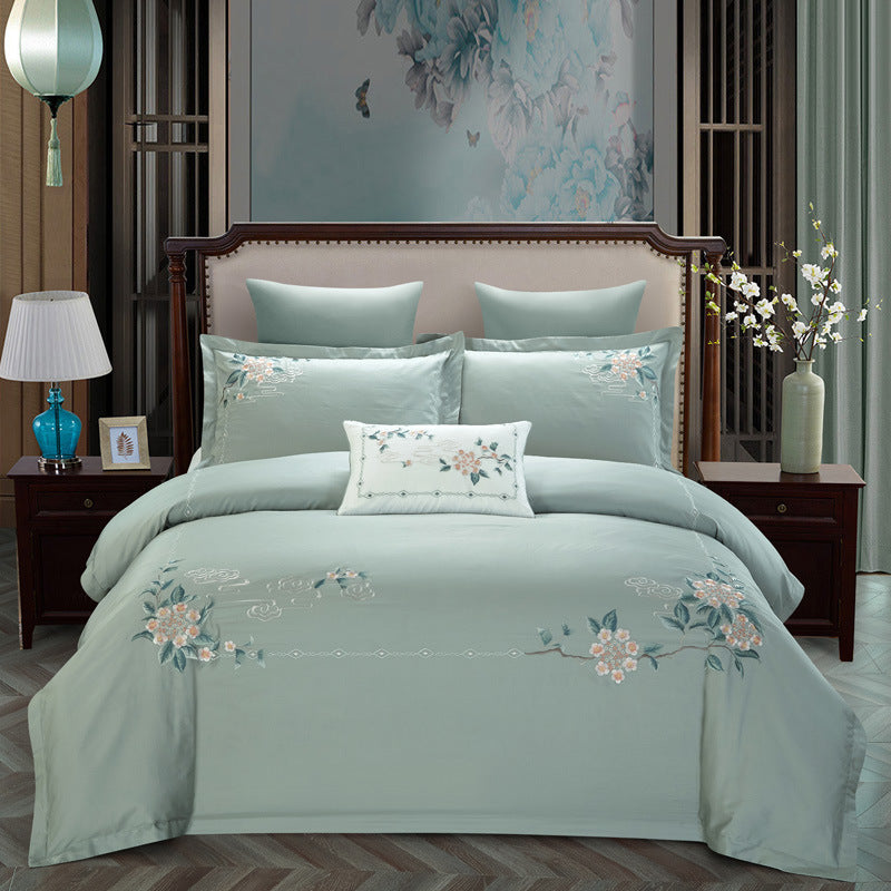 Brodé de style chinois 60-count Cotton à longue distance Literie