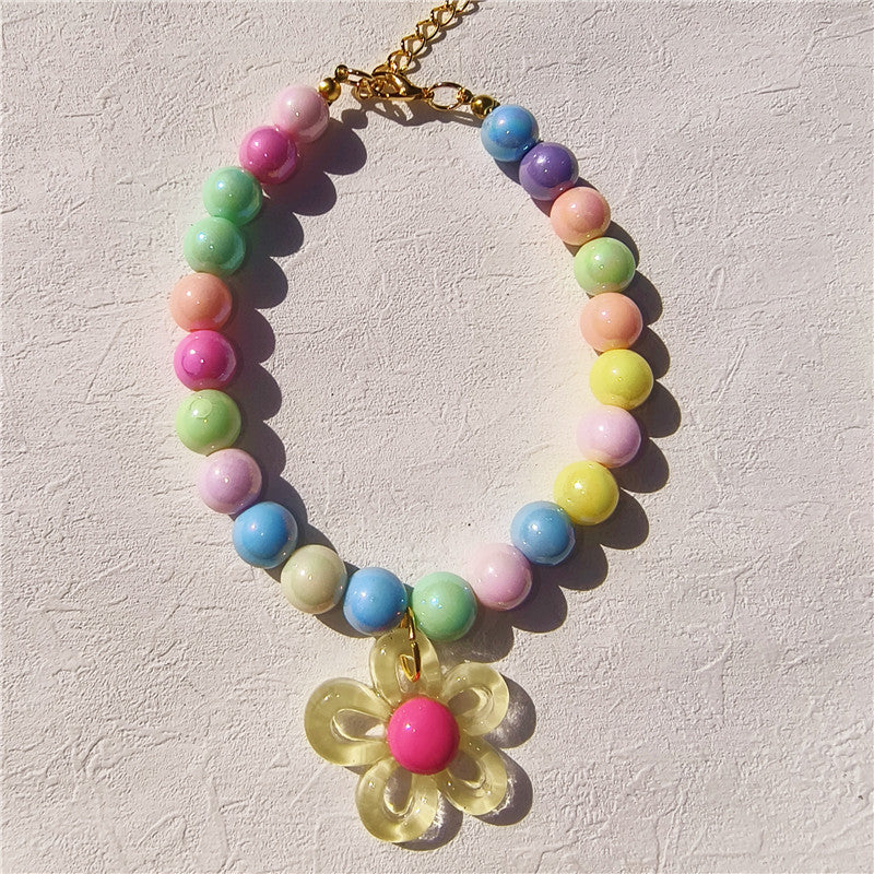 Collier pour animaux de compagnie coloré fait main