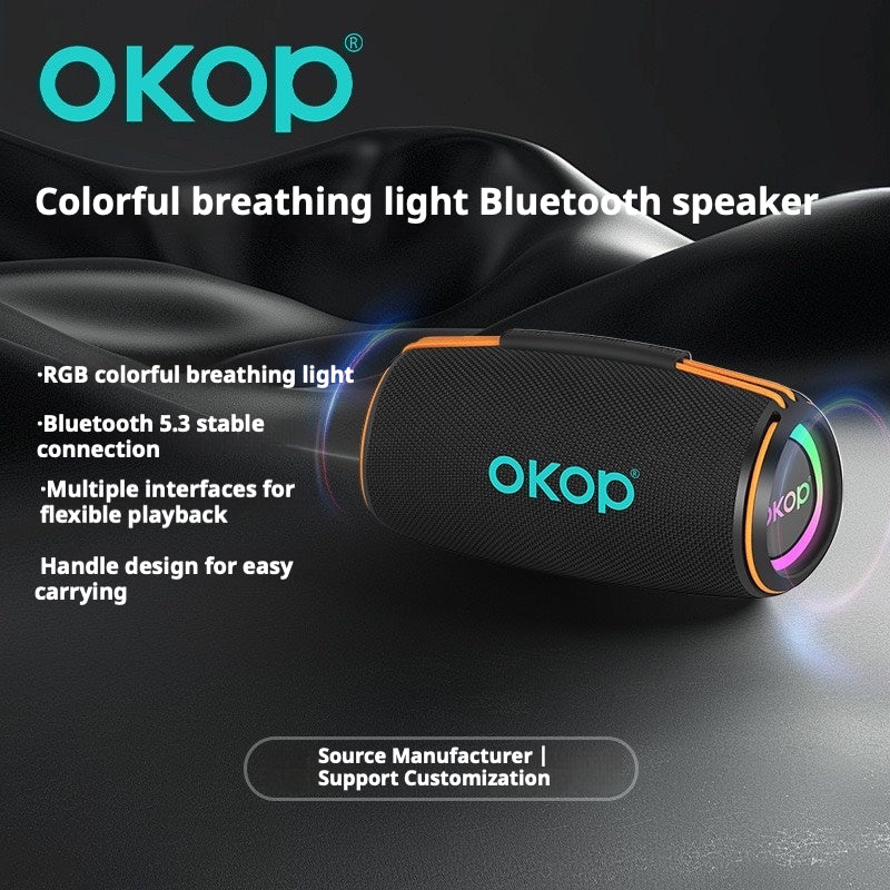 KP-810 Modèle Haut-parleur Bluetooth portable avec RGB lumières colorées Fente de carte basse lourde et