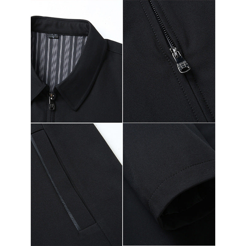 Veste Homme Business Casual Lapels Zipper Manteau