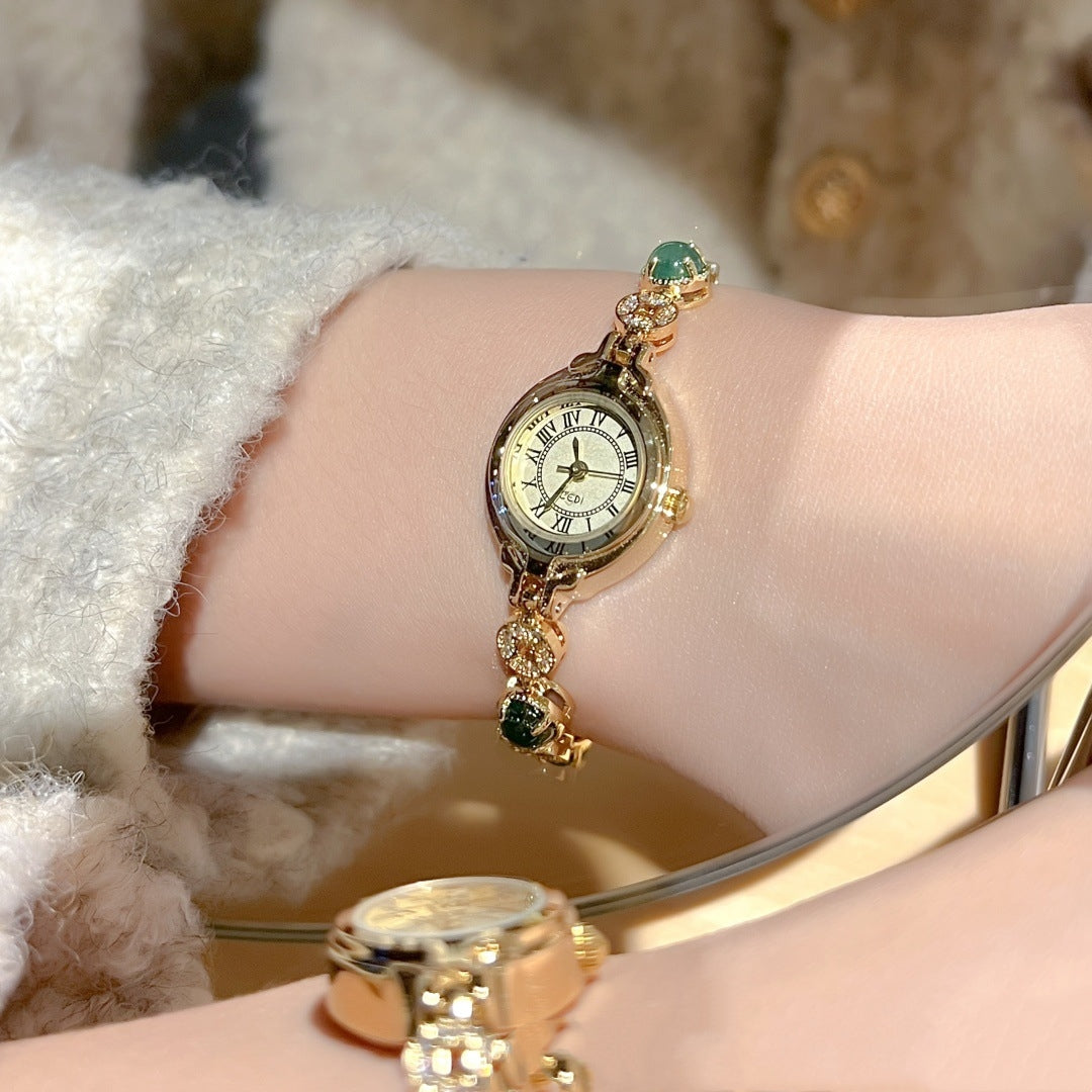 Graceful Refined Watch Luxury Retro Half-Antique Gold Dial