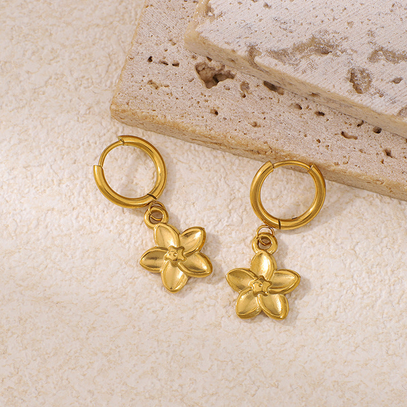 Boucles d'oreilles en acier inoxydable de luxe européen et américain pour femmes