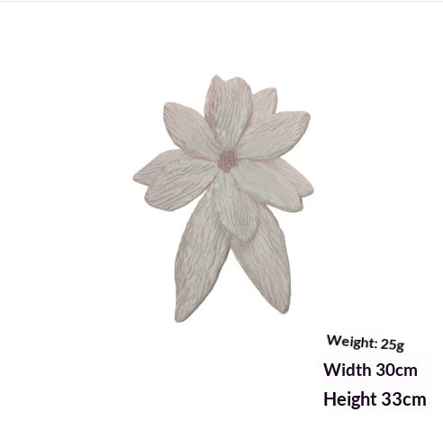 Style français Chic Grande Fleur en trois dimensions noir et blanc Organza
