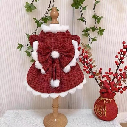 Jupe d'hiver Lolita avec design en polaire pour petits chiens
