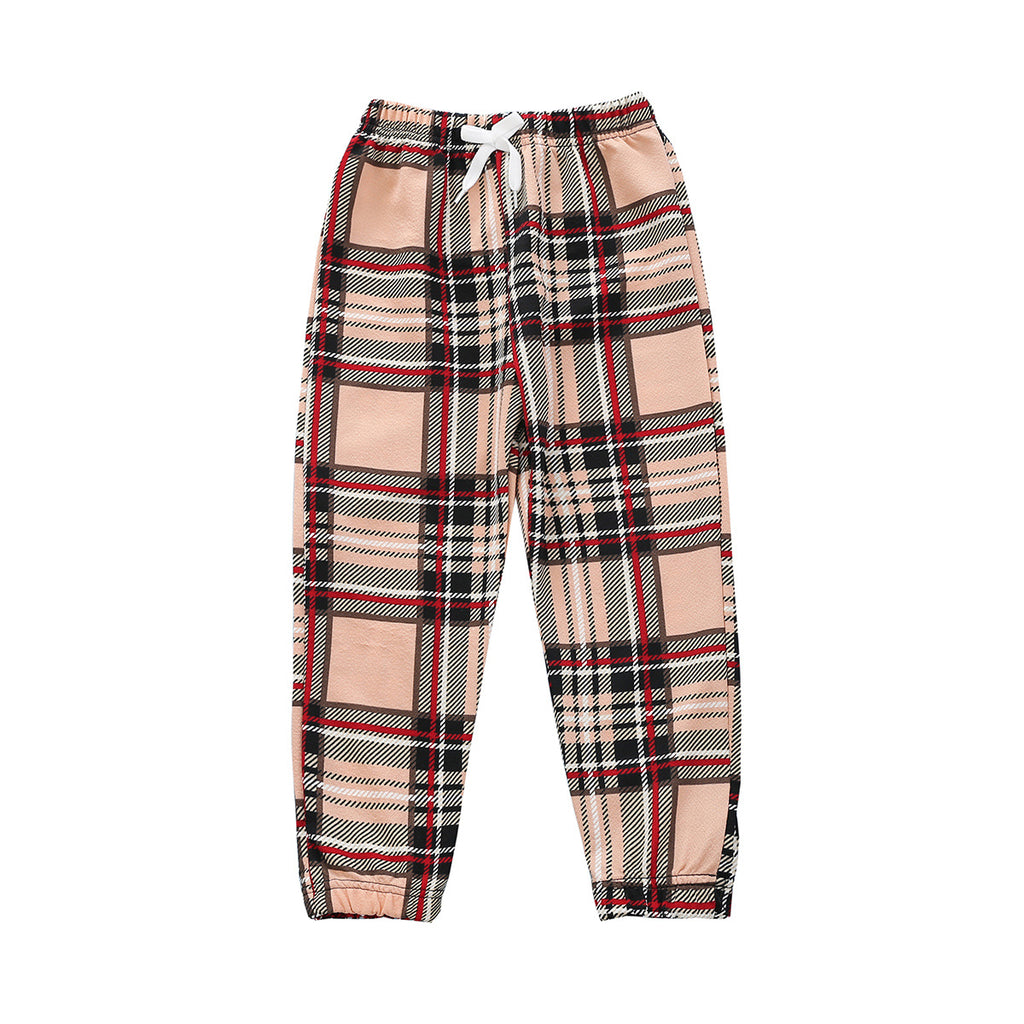 Filles Mode Casual Plaid Imprimer Pantalons