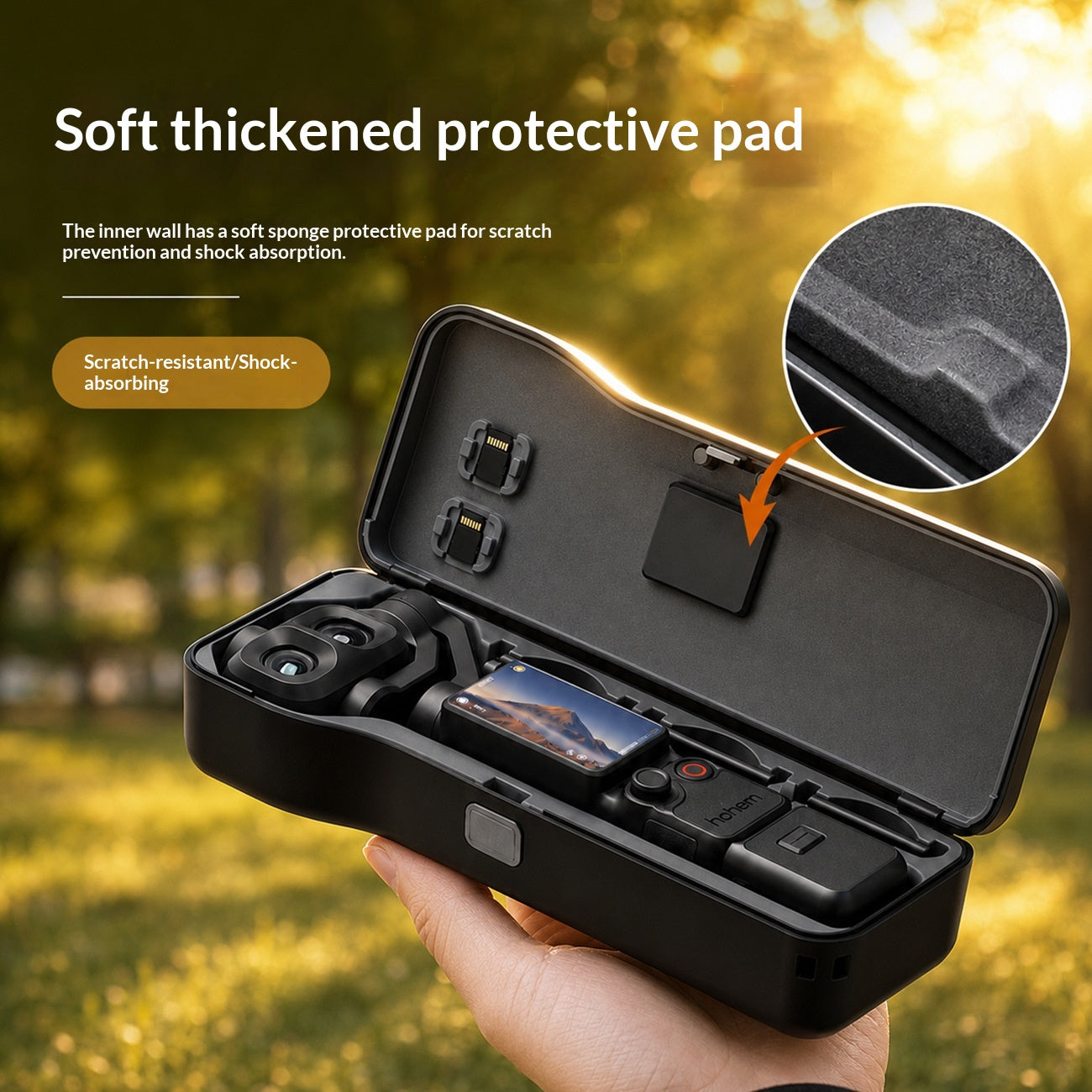 Boîtier d'accessoire de protection portable pour caméras d'action