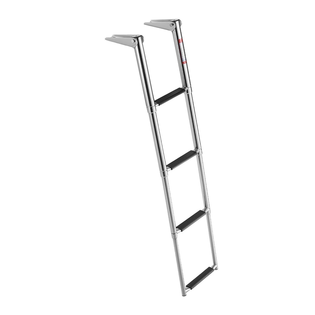 Échelle de bateau, 4 étapes, pliage télescopique en acier inoxydable Échelle de pont pour entrée arrière
