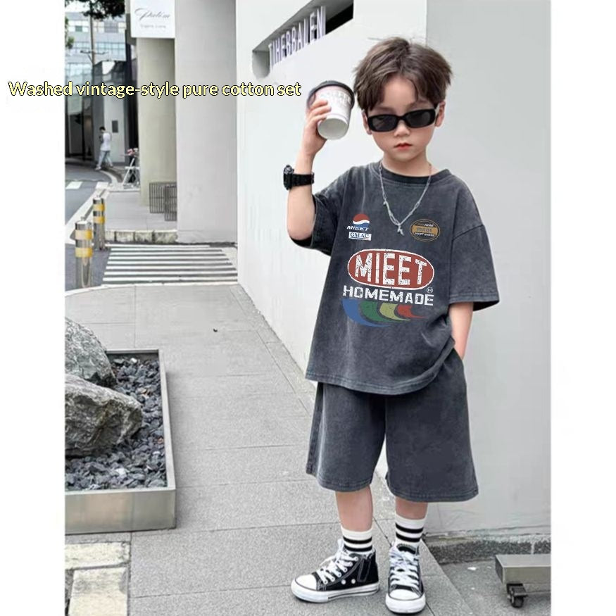 Garçons' Cool et élégant coton deux pièces sport Outfit