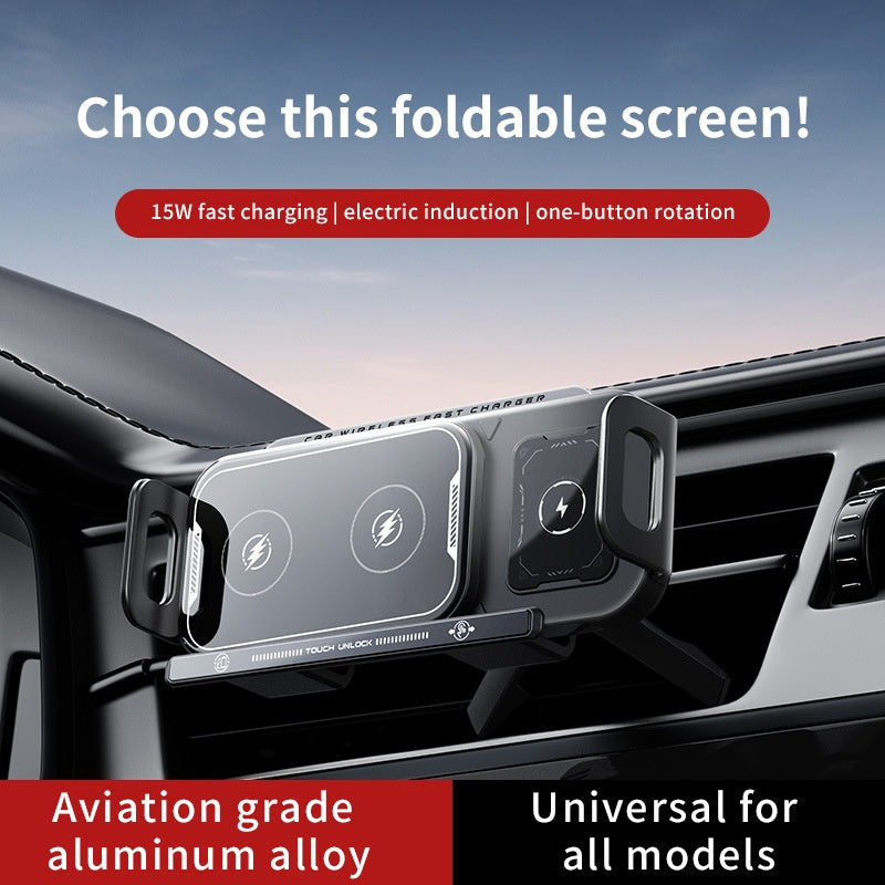 Foldable Mobile Phone Screen Charger Wireless Car Holder