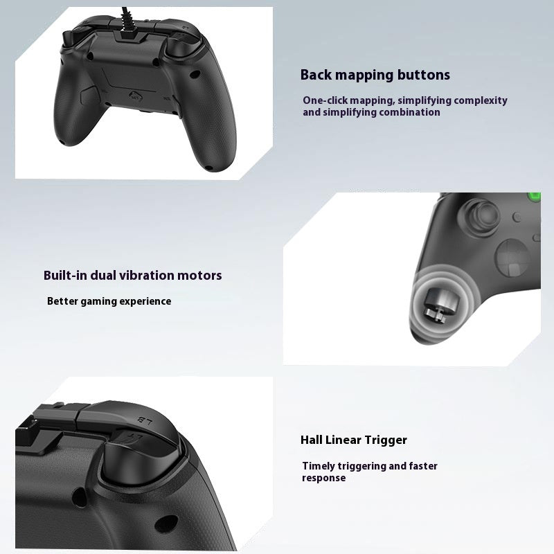 Six-en-un poignée de console de jeu filaire prend en charge la programmation Macro-défini