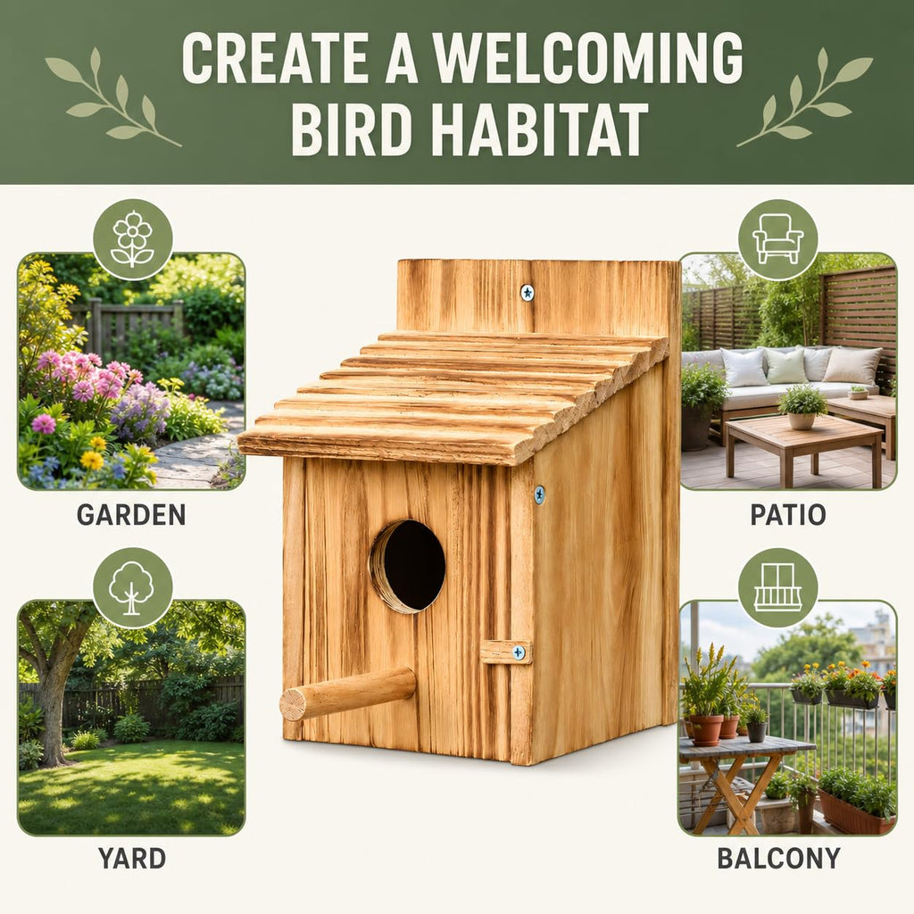 Maison d'oiseaux en bois pour l'extérieur