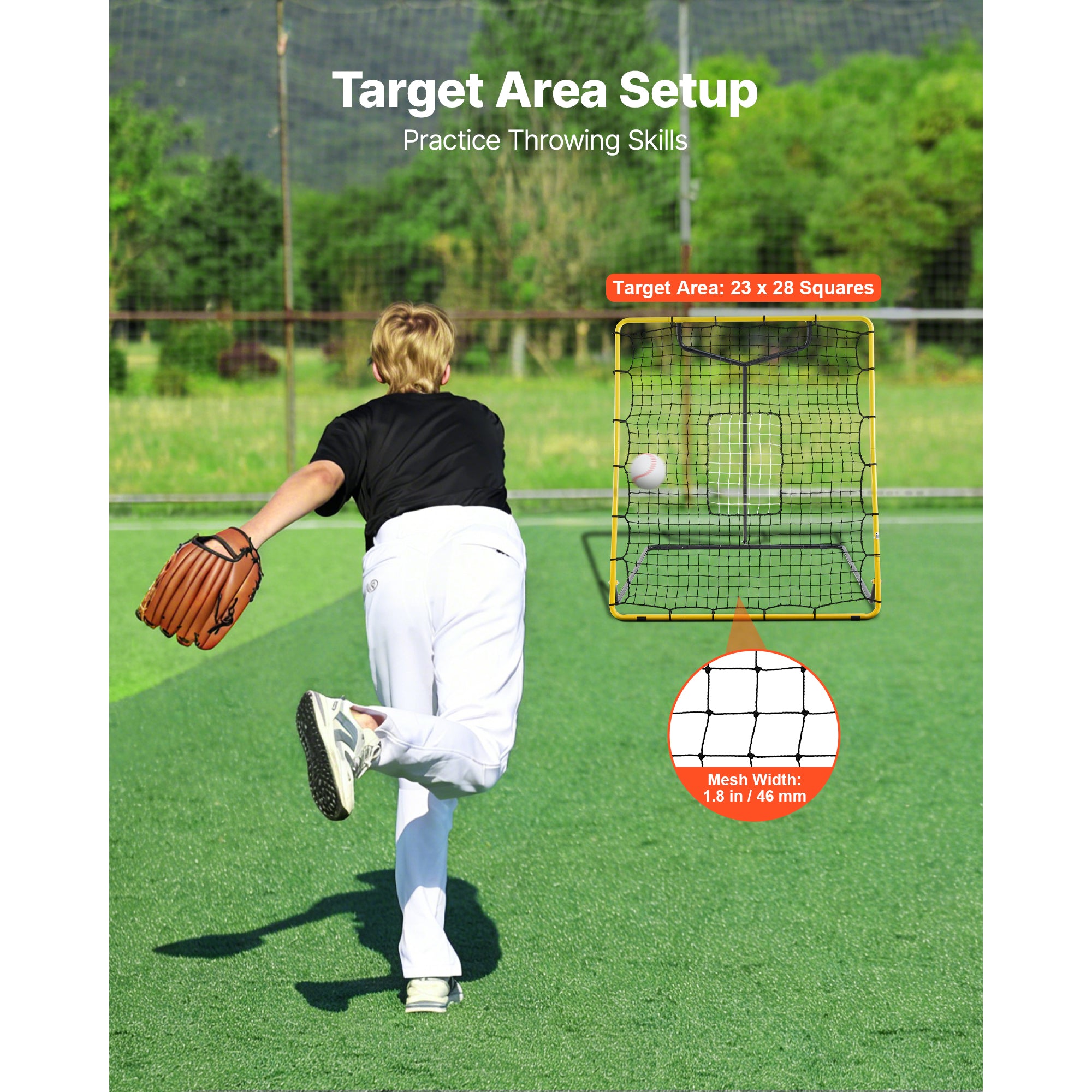 Baseball Softball Rebonder Net 4 X 4.5 Ft Pitch Back Trainer Target