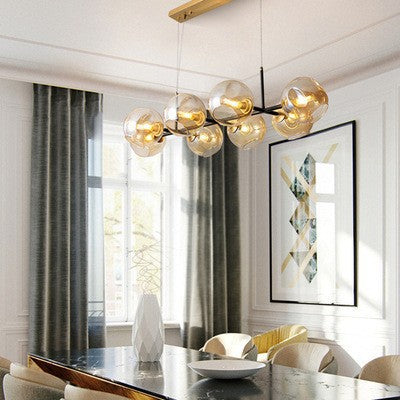 Sleek, Light-Luxury Creative Long Glass-Ball Pendentif lumière pour chambres et salles à manger