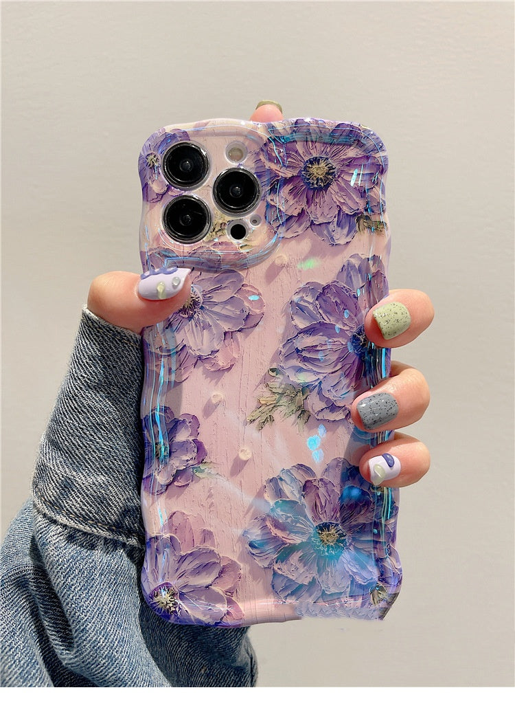 Silicone résistant à l'huile peinture Flower Phone Case
