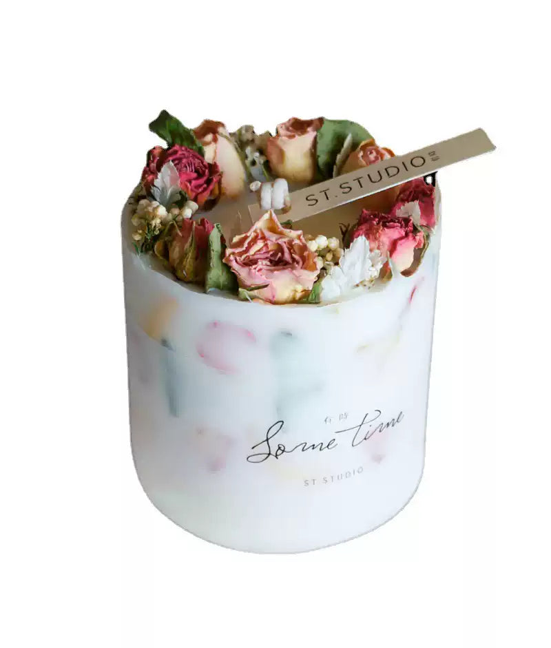 Ornement décoratif Fleur séchée Aromathérapie Set de bougies Boîte cadeau