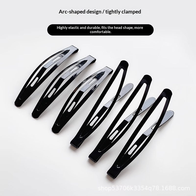 Clip cheveux noirs pour Tidying Side-swept Bangs and Loose Strands Style femme