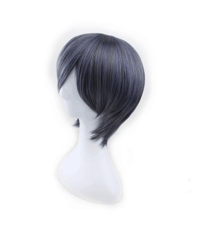 Perruque pour hommes gris couleur mixte cheveux courts