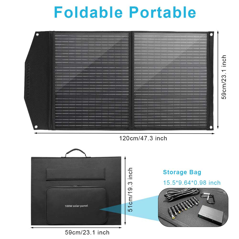 Chargeur de panneau solaire pliable pour les appareils USB DC de la centrale électrique 18V Dehors