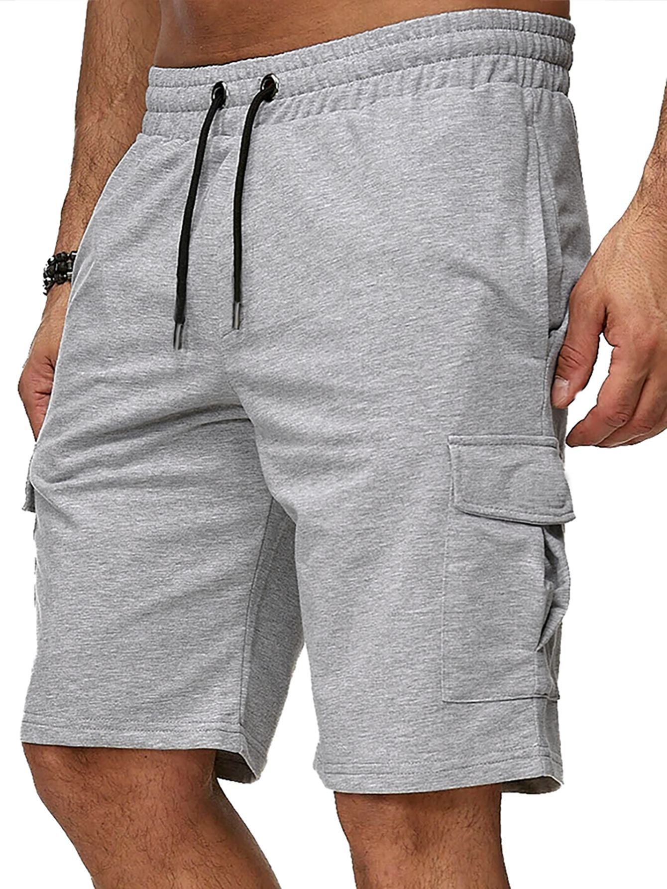 Short de sport homme de plus de taille Multi-pocket Short de fitness Pantalon sport casual