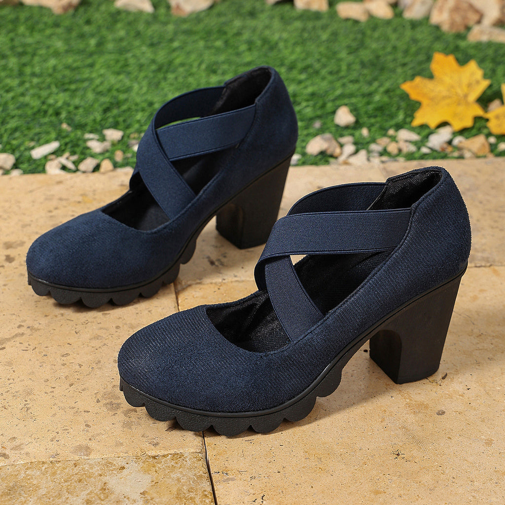 Retro Cross-Strap Platform High Heels