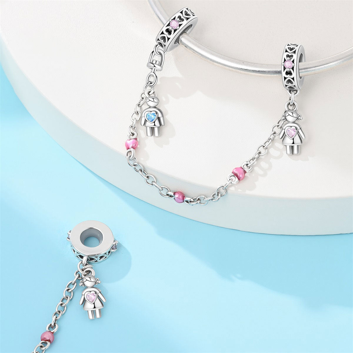 Pendentif romantique et bracelet perlé