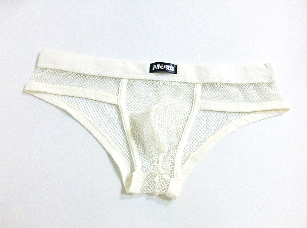 Sous-vêtements homme Transparent Mesh Slips Basse taille Convex Design Sous-vêtements hommes