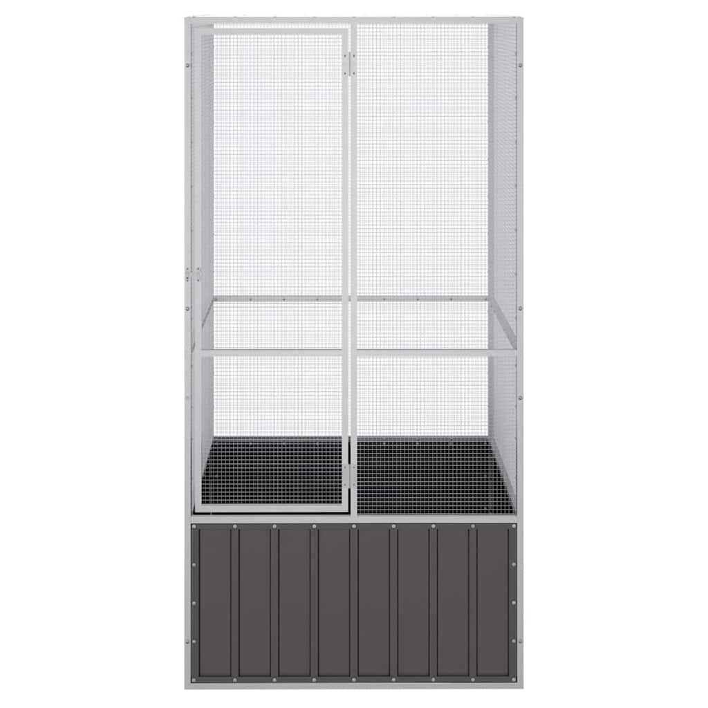 Cage d'oiseau anthracite 111x107x211,5 cm Cage d'oiseaux galvanisé