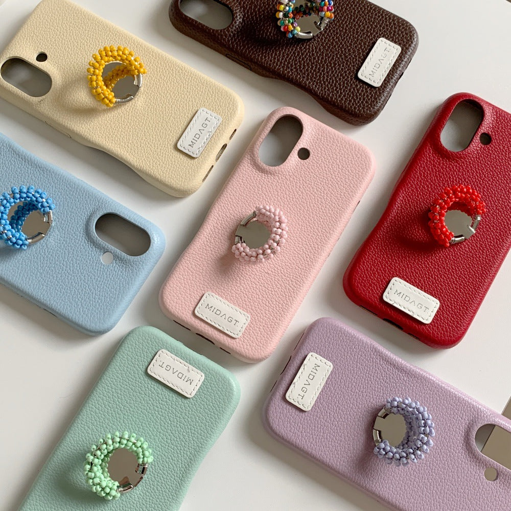 Porte bague en perles Minimalist Solid-color Phone Case