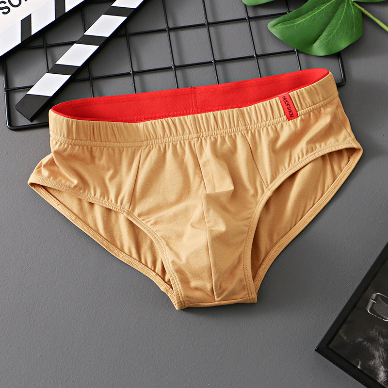 Triangle de coton couleur pure Triangle taille basse Respirant Triangle de sous-vêtements pour hommes