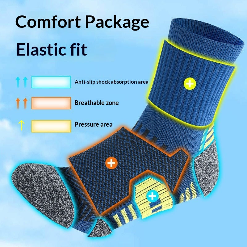 Chaussettes de basketball pour hommes Longueur mi-calf avec une semelle en tissu Terry