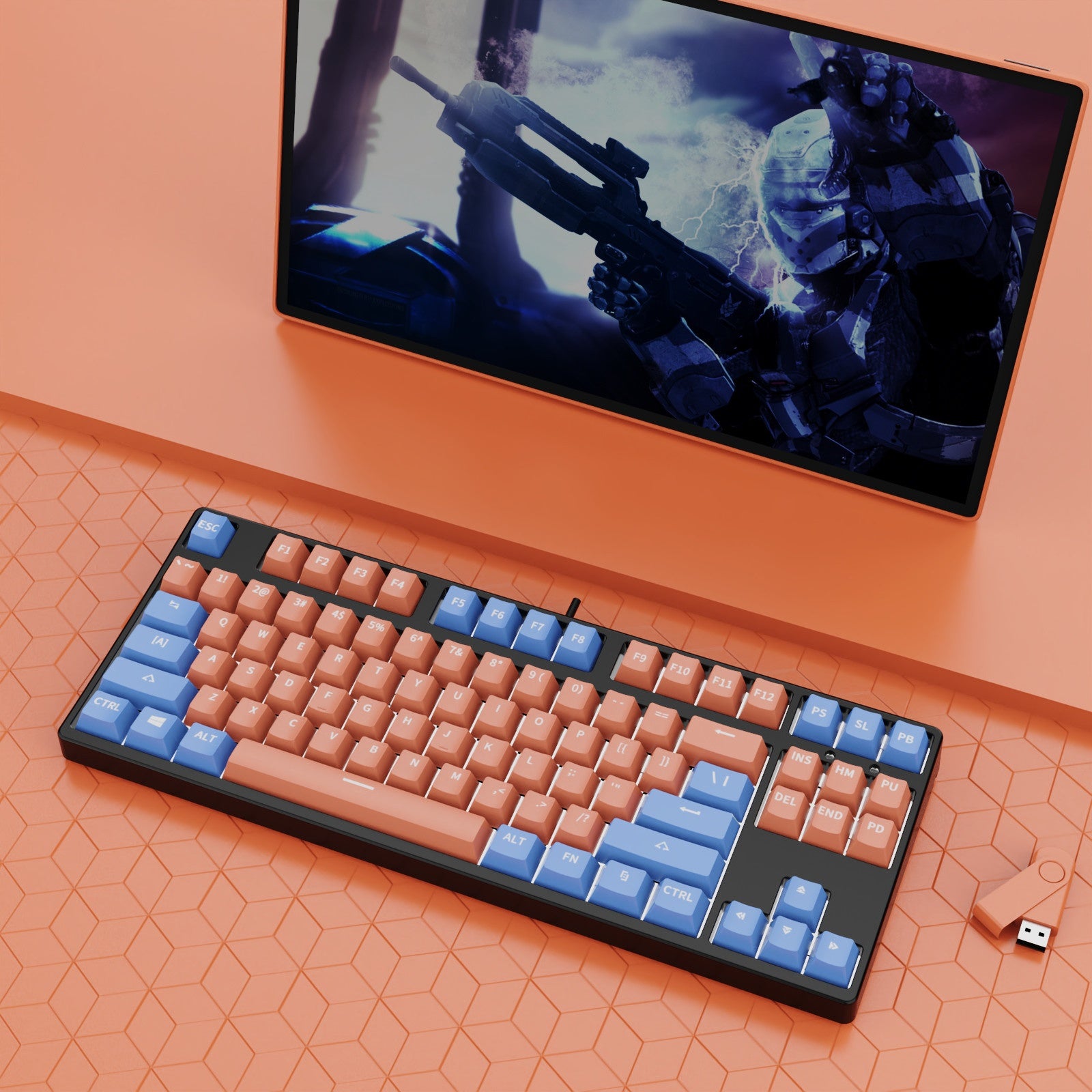 87 Clé filaire prise de jeu deux couleurs clavier mécanique